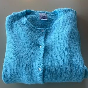 Leon Levin Turquoise blue cardigan sweater size XL
